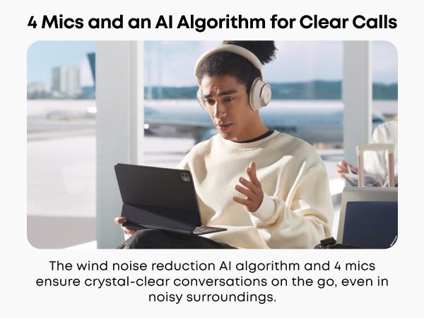 soundcore Space One Pro, FlexiCurve Over-Ear Headphone, Adaptive Active Noise Cancelling Headphones Driven by 6 Mics, 60H Lossless Audio, Ultra-Fast Charging, Hi-Res Wireless, Comfortable Fit