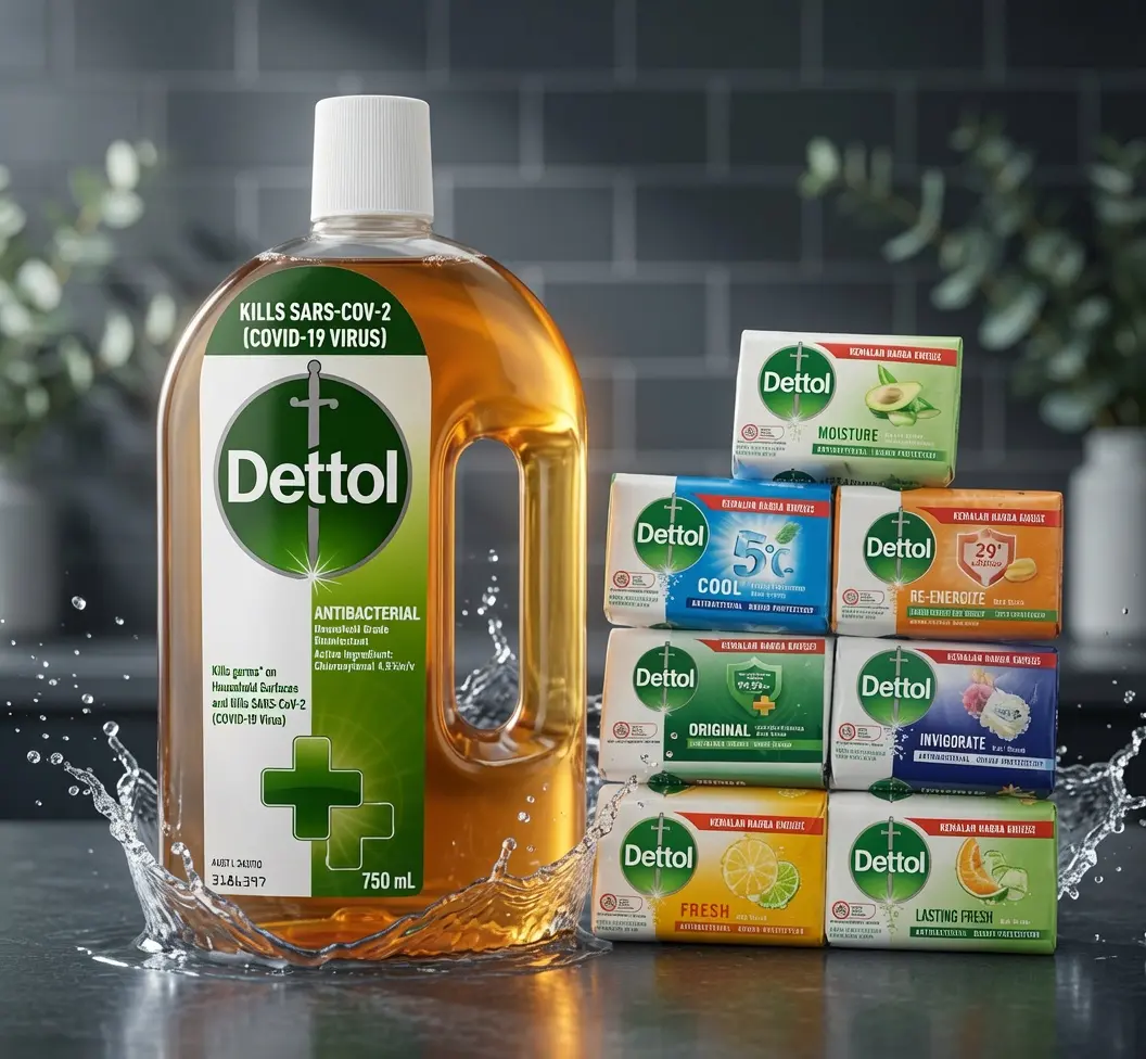 Dettol Antiseptic Disinfectant Solution - 750ml with 4 Soap Bars, First Aid, Daily Home Supplies Surface Cleaner, Acne Treatment (Package May Vary), Liquid