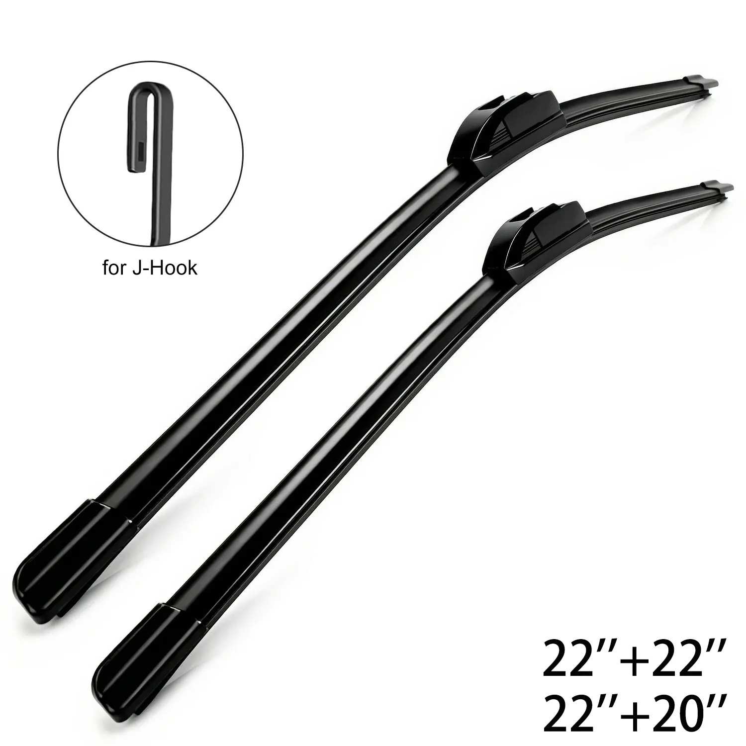 fathersdaygift 22''+22'' All Season Windshield Wiper Blades for Hook Arm – Zero Streak, Zero Noise – OEM Quality Replacement for Cars & Trucks – Automotive Windshield Replacement Accessories, 22''+20''