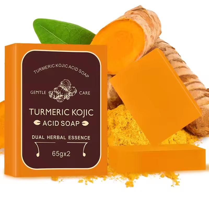 1/2 Box Natural Organic Turmeric Body Bar Soap -Removes Gentle Facial Bath Soap  Full Body Wash