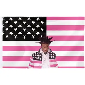 United States Flag Tapestry Pink Flag Lil Rapper Uzi Flag Music Album Cover Lightweight Print Home Wall Decor Bedroom Living Room College Dormitory cheap stuff for your room tapestry Poster Decoration, bedroom decor mens room decor cheap bedroom decor