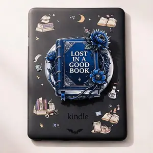 Magnetic Kindle Grip Lost in a Good Book, Magnetic Phone Grip & Kindle Holder, Magsafe Compatible Dark Aesthetic High-quality Print Gift for Readers