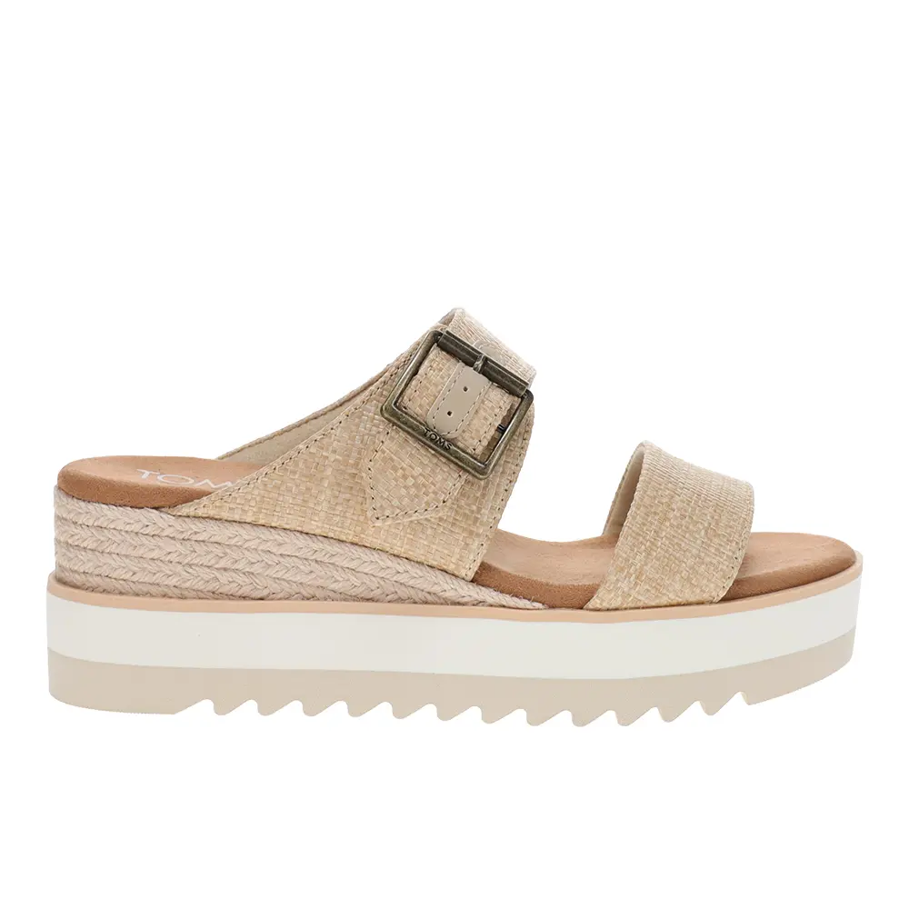 TOMS Womens Diana Mule Platform Espadrille Casual Sandals Casual Mid Heel 2-3" - Beige