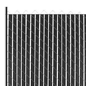 VEVOR Bottom Locking Privacy Slats,  , Double-Wall Vertical Bottom-Locking Slats with Wings for Chain-Link Fence, High-Density HDPE Chain Link Slats Ideally Fit 8' High Fence for Garden and Farm(Black)