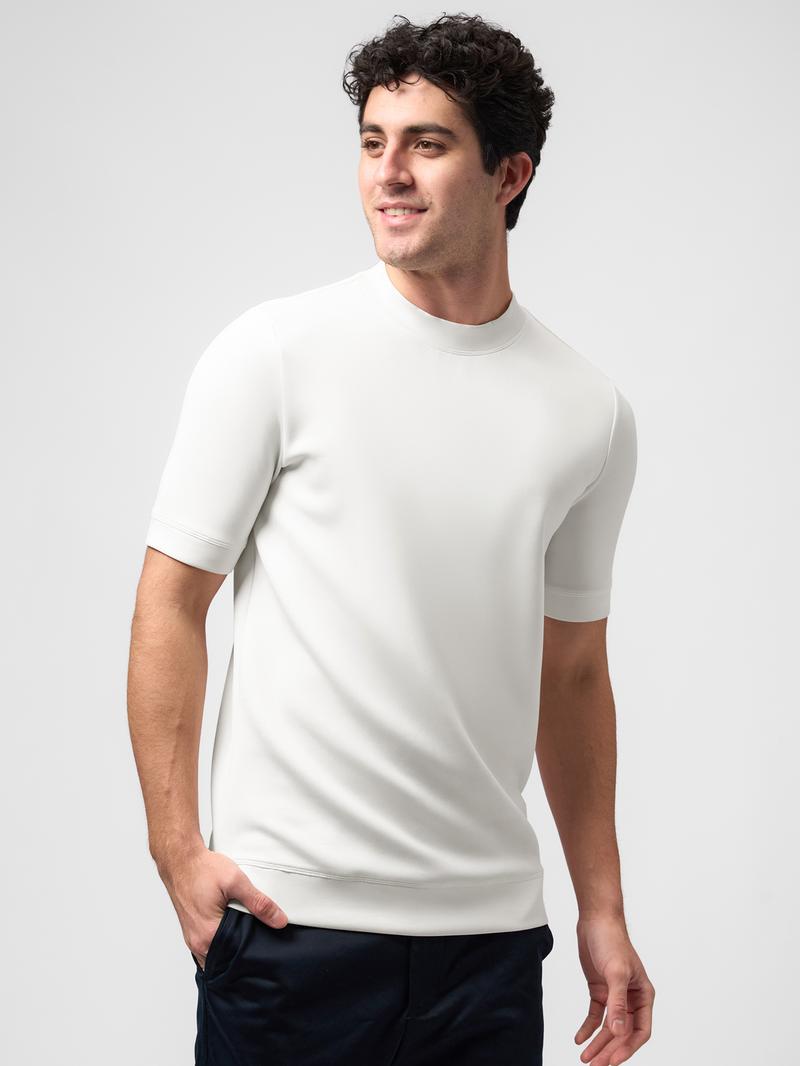 Fioboc Men's Modal Crewneck T-Shirt - Slim Fit Top for Business Casual and Sports