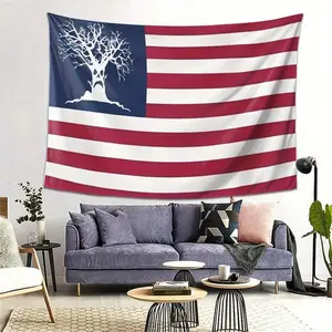 Tapestry Decor Tapestry Large Patriotic Wall Tapestry - Sematary Haunted Mound Harold The Tree Design, Washable Polyester With Striped Border, Ideal For Bedroom, Party, Bar, Dorm Decor, Unique Gift For Friends, Dorm Room Decor | Striped Pattern |   Textur