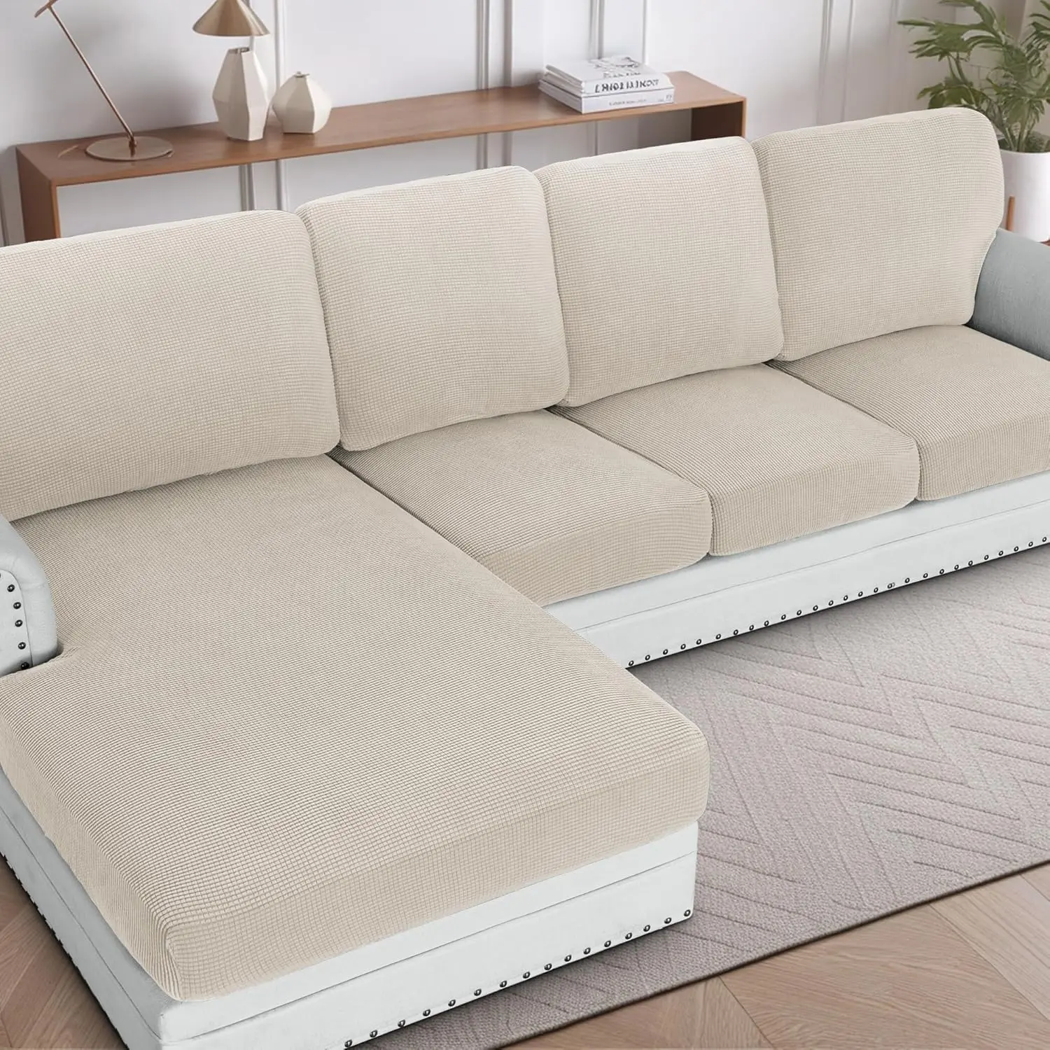 Only Sell Covers Sectional Couch Covers Stretch Sofa Cover for Sectional Sofa Set Separate L Shaped Couch Cover for Both Left/Right Couch tiktokshopspringglowup Durable Cushions