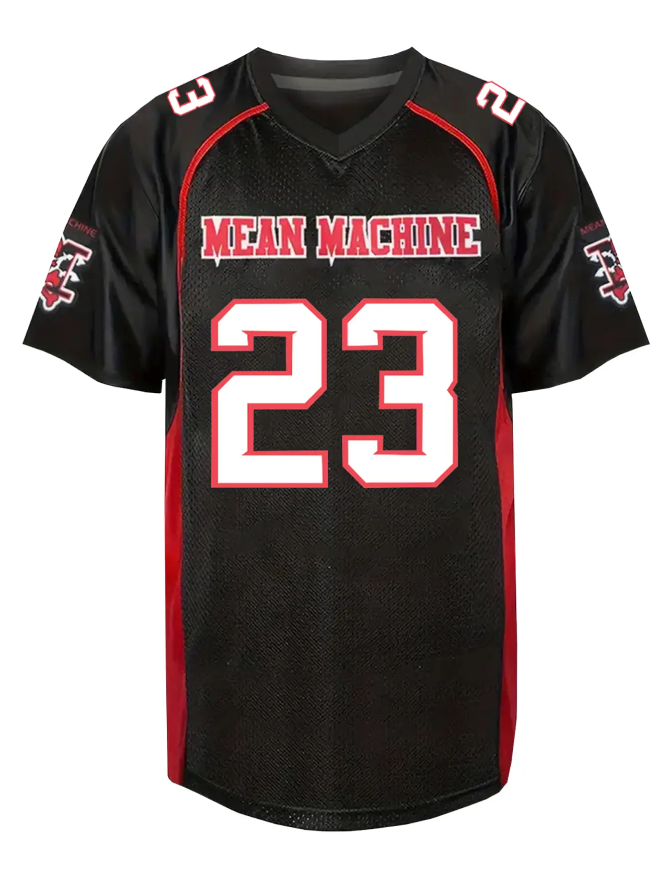 American Football Jersey MEAN MACHINE 23 Breathable Athletic Top Sport Jersey V-Neck Rugby Jersey Loose Soccer Uniform Embroidered Stitched T-Shirts For Men Sportswear All Seasons