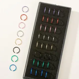 40 pcs/set Hoop Nose Ring, Cartilage Earrings, Nose Clip Body Piercing Jewelry