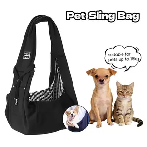 Hands-Free Pet Sling Carrier, Soft Fabric Shoulder Bag for Small Dogs and Cats