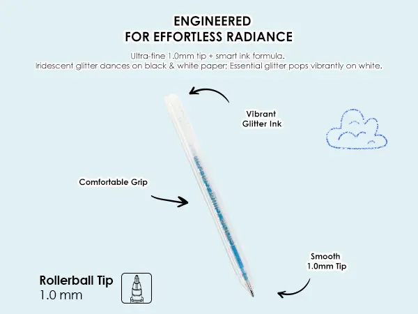[Upgraded] Grabie Glitter Gel Ink Pens Set of 42 with more ink capacity, Back to School, Class Reward Gift Idea