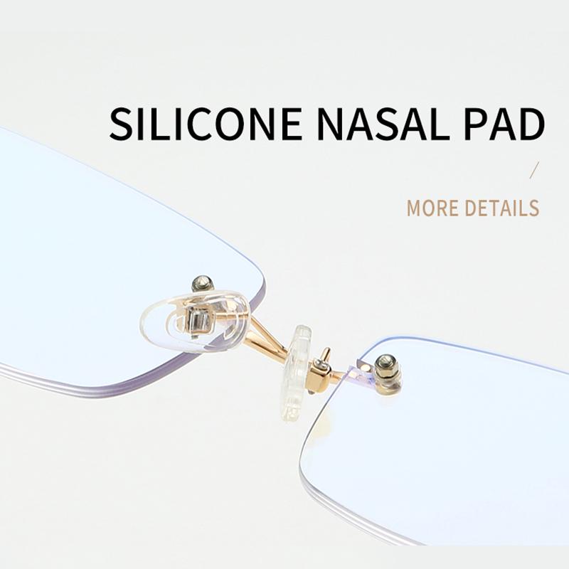 Rimless Reading Glasses - HD Anti-Blue Light Photochromic Lenses, Frameless Readers for Men & Women, Lightweight, Transition Clear to Dark in Sunlight