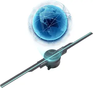 3D Hologram Fan 16.5in Projector with 224 LED Beads for Business Store Signs Bar Casino Party Christmas Audio Display Ideal for Enhancing Visual Displays