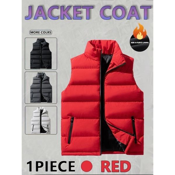 Mens Vest Jacket Warm Sleeveless Jackets Winter Waterproof Zipper Coat Autumn Stand-up Collar Casual Waistcoat Brand Clothing