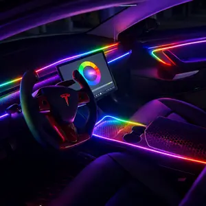 LIGHTING TRENDZ Flow Series Interior Dash Trim Kit Bundle Ultra-Bright LED Lighting with 200+ Chasing Patterns & Millions Of Solid Color Options for Car Enthusiasts