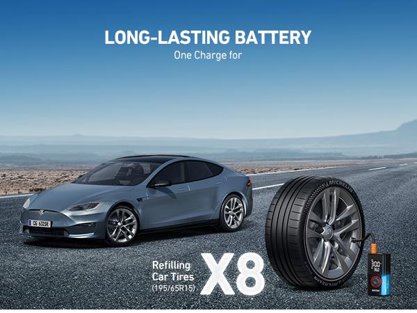 【Valentine's Day Gift】AstroAI L7 Tire Inflator Portable Air Compressor with Digital Dual Values Display, 150 PSI, LED Lights, Suitable for Cars, Motorcycles, Bikes, Balls