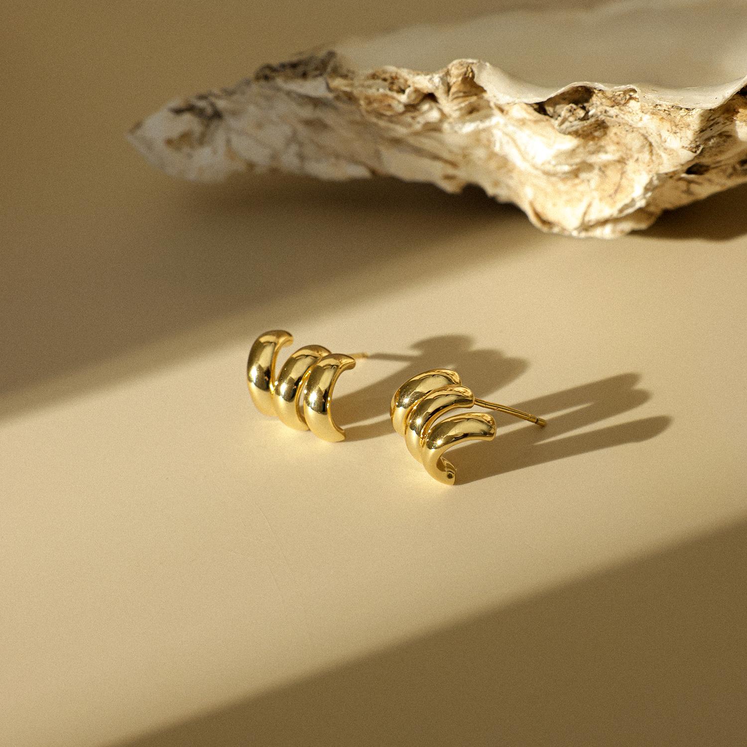 Mix & Match Triple Hoop Earrings – 3-in-1 Design | 18K Gold / Platinum Plated with 925 Silver Posts