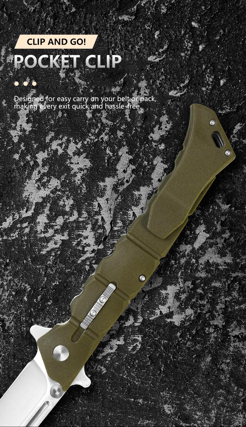 Multifunctional Outdoor Knife,Folding Knife for Camping/Hiking,Non-Slip Grip Knife,Lightweight Compact Knife for EDC,Multifunctional Tool, Men's gift