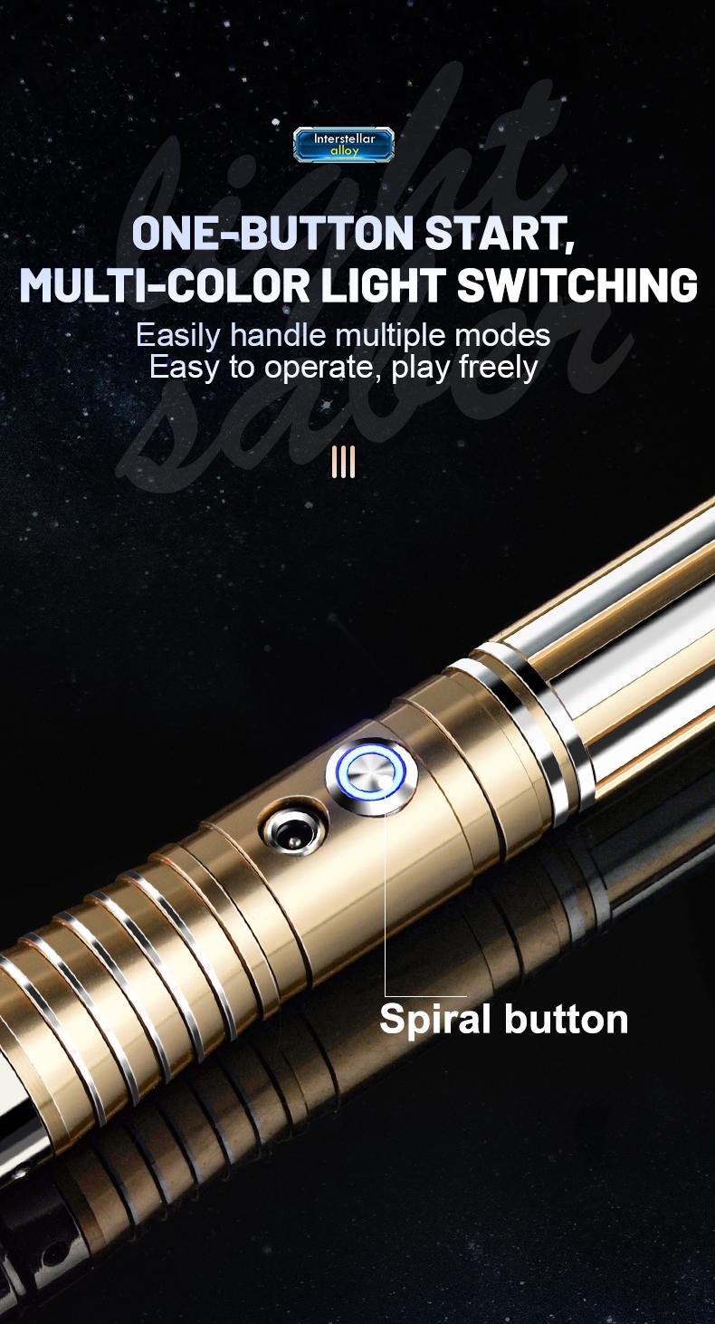 Smooth Swing Real Light Saber 16 Sound Fonts, Motion Control Light Sabers, Infinite Color Changing and 16 RGB Light Saber for Adults Support Heavy Dueling