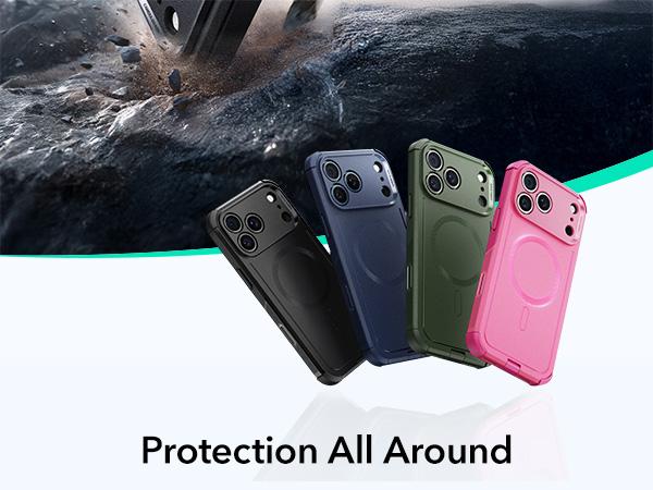 ESR for iPhone 17 Pro Max/iPhone 17 Pro/iPhone 17 Air/iPhone 17 Case with Camera Control, 23-Foot Military-Grade Shock and Drop Protection, Compatible with MagSafe Accessories, Magnetic Cyber Series