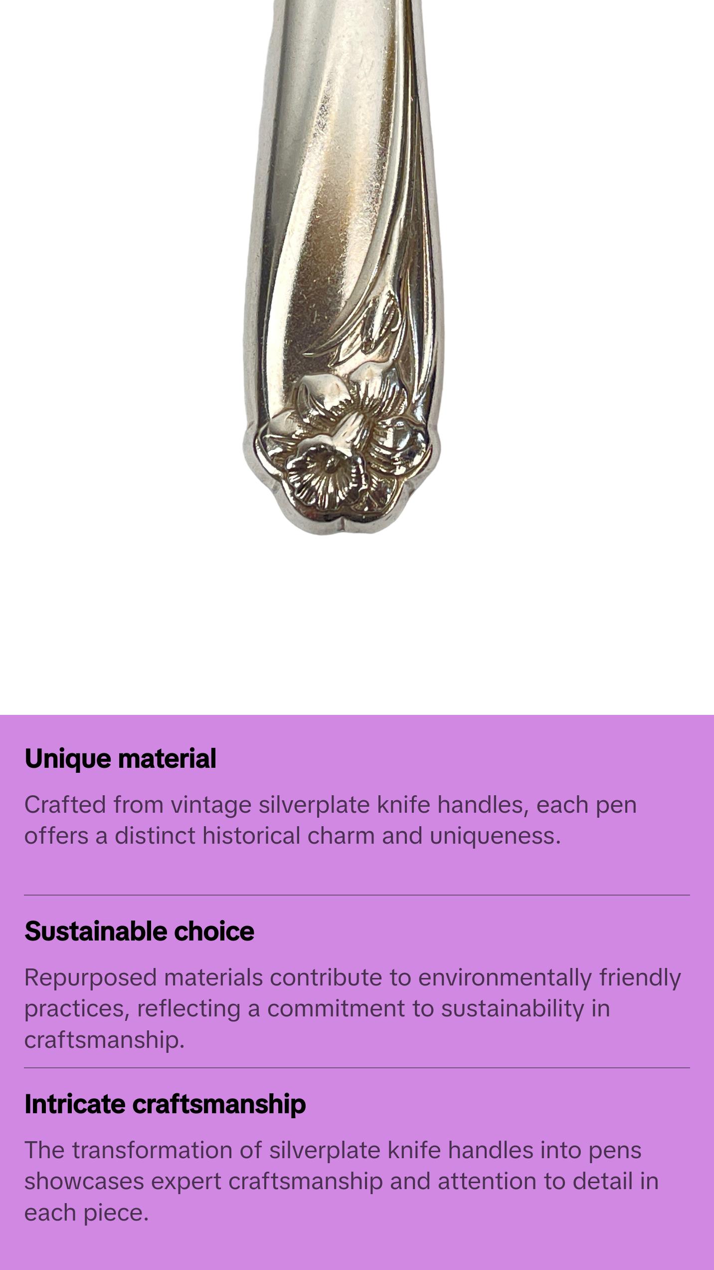 Vintage Daffodil silverplate pen