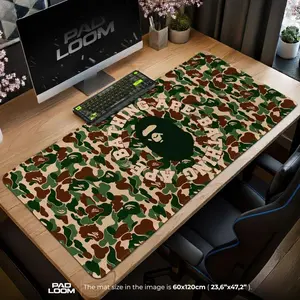 Camo Ape Desk Mat, Hypebeast Streetwear Gaming Mousepad