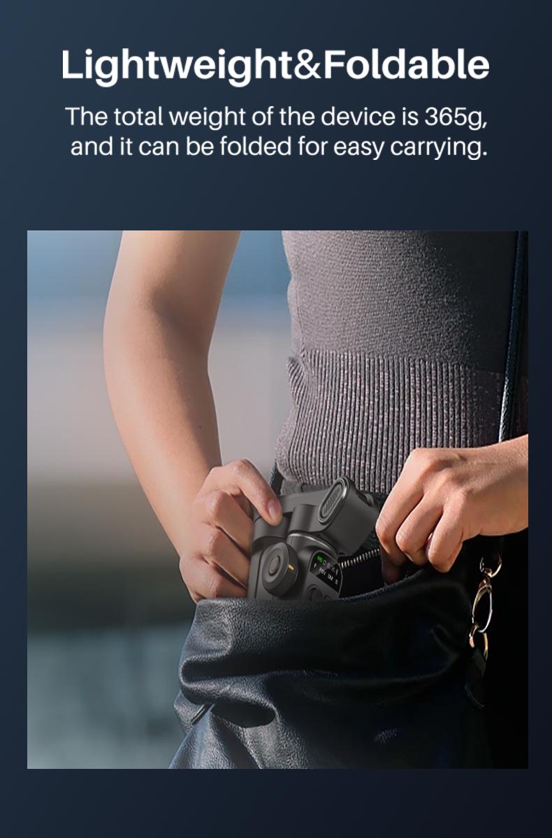 AOCHUAN Gimbal Stabilizer for iPhone, 3-Axis Smartphone Gimbal Built in 7.8' Extension Rod, Portable Gimbal Stabilizer w/OLED Display for iPhone/Android, Perfect for TikTok YouTube Vlogging-Smart X2-2