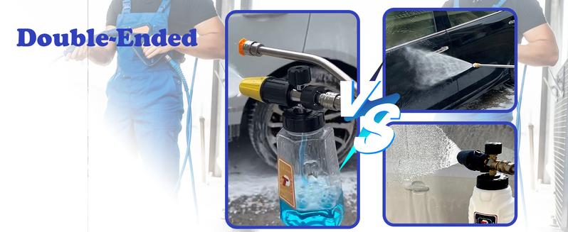 【LIVE ONLY】Tool Daily Pressure Washer Foam Cannon with Dual-Connector Accessory, Power Washer Double Tip Attachment for Soap Cannon, 5 Pressure Washer Sprayer Nozzles, 1/4" Quick Connect, ChristmasGift