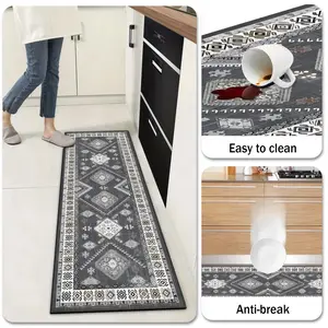 3 Piece Washable Kitchen Rugs Non-Slip, Boho Kitchen Mats Set for Floor, Foldable, Thickened, and Plush Soft, Easy to Clean