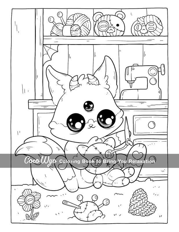 Creepy Cutie: Coloring Book for Adults and Teens Featuring Goth Kawaii and Spooky Cute Creatures of All Kinds and Many