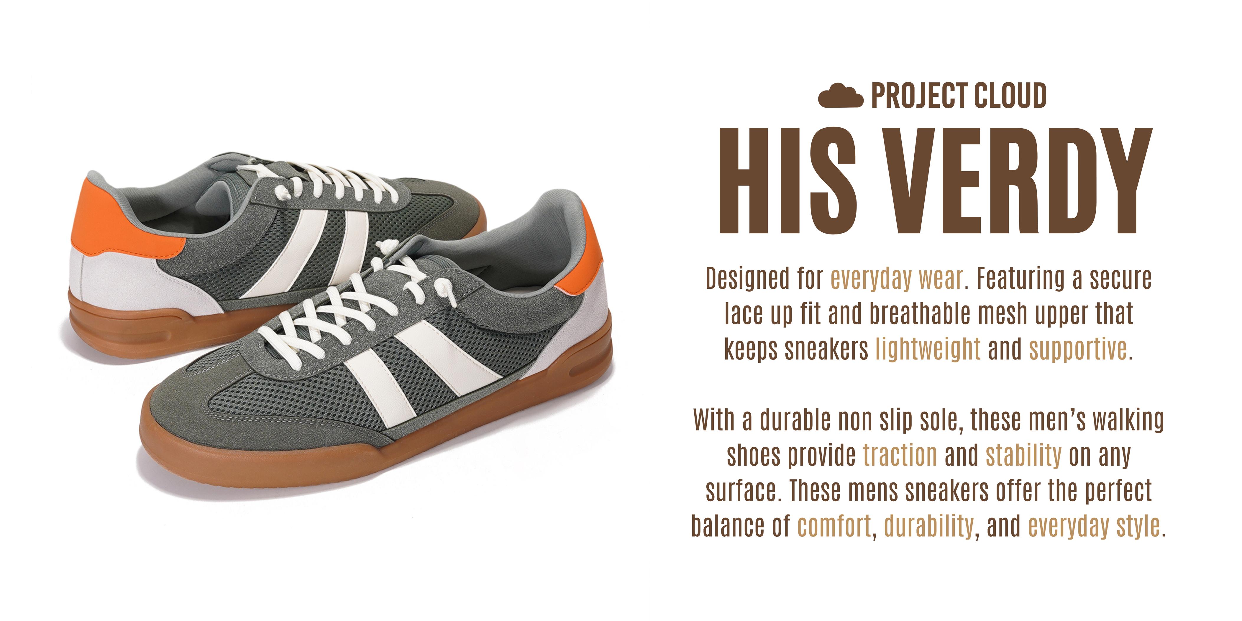 Project Cloud Men's | Sneakers for Men | Mesh Upper | Memory Foam | Lightweight | Non-Slip - His Verdy