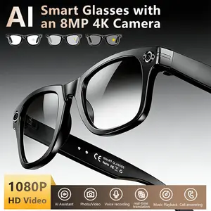 AI Camera Glasses 8MP: Ultra HD Photos & Video, Smart Voice Assistant, Real-Time 160+ Language Translator, Bluetooth Hands-Free Recording, First-Person POV for Travel/Business/Sports/Driving, Photochromic Lenses Gift Box, Ideal Halloween/Christmas Gift