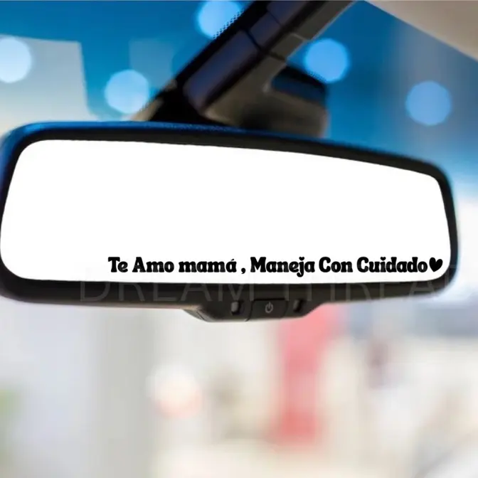 Te Amo Mamá y Papa Peel & Stick Car Rear Mirror Vinyl Decal - Car Interior Decorative Sticker Deco, Love Message Automotive Accessory, Long-Lasting Gift for Parents, Car Stickers