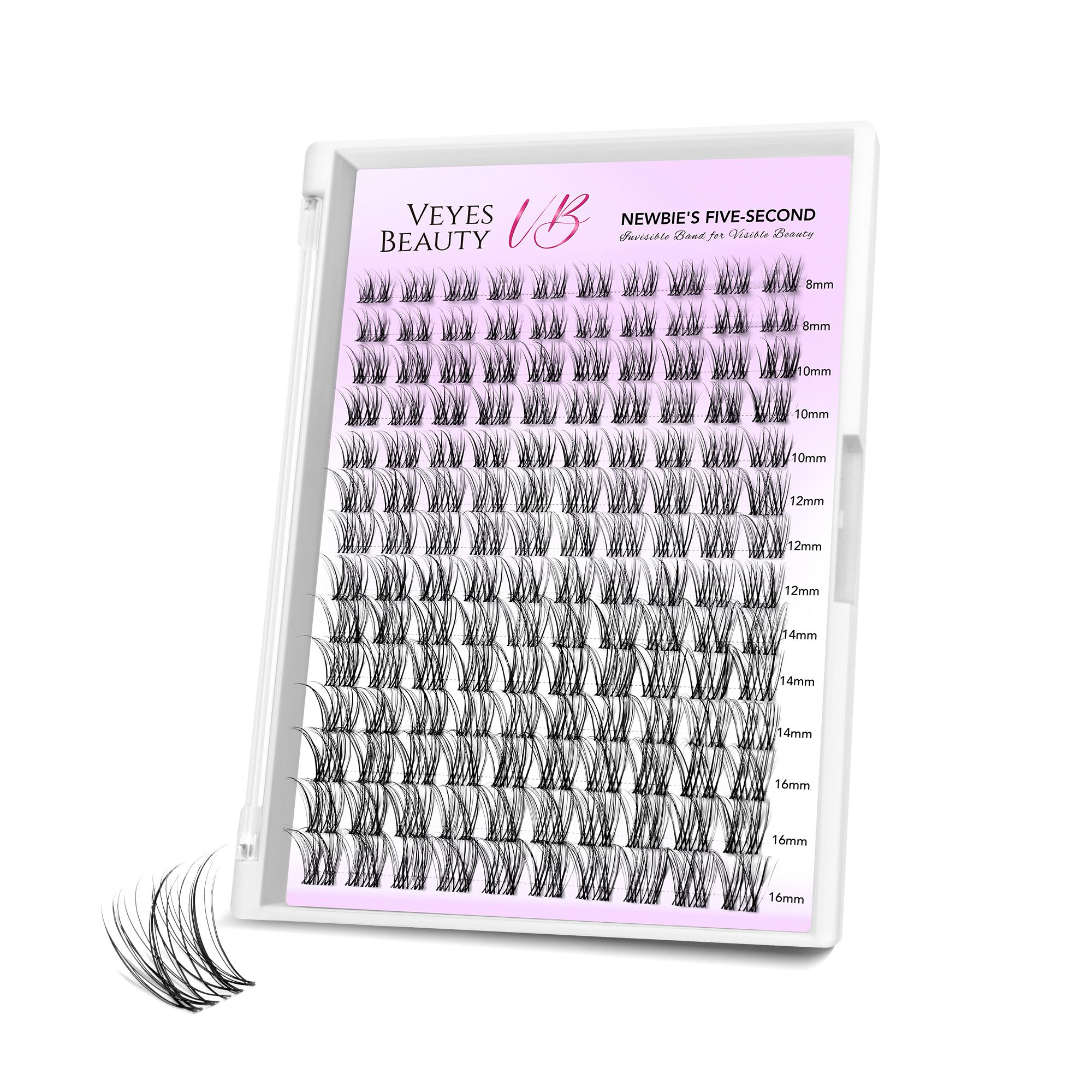 VEYESBEAUTY Aliva Cluster Lashes individual Lash Extensions Layered Wispy Faux Mink Lash Newbie's Five-Second DlY Mixed Length for Self Application Makeup atHome Cosmetic Eyelashes Extensions