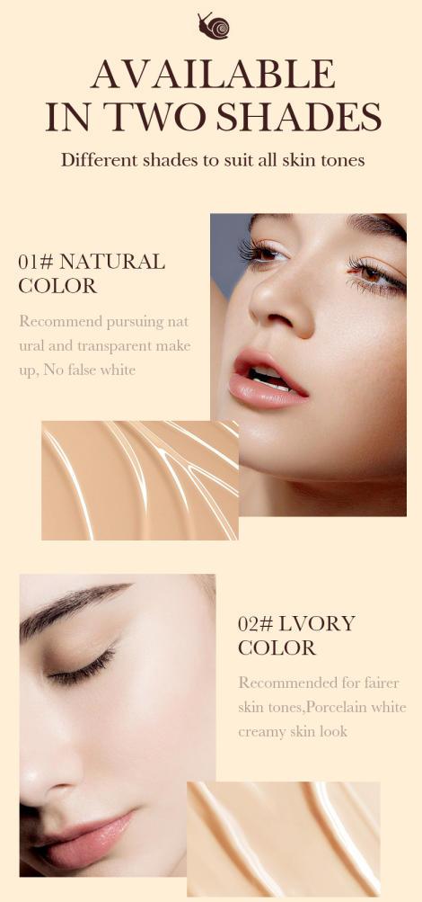 Buildable Medium-to-Full Coverage Snail BB Cream - Matte Finish, Hydrating & Oil-Controlling, Natural Look, Refreshing Non-Greasy, Ideal for Makeup Beginners, Great Holiday Gift