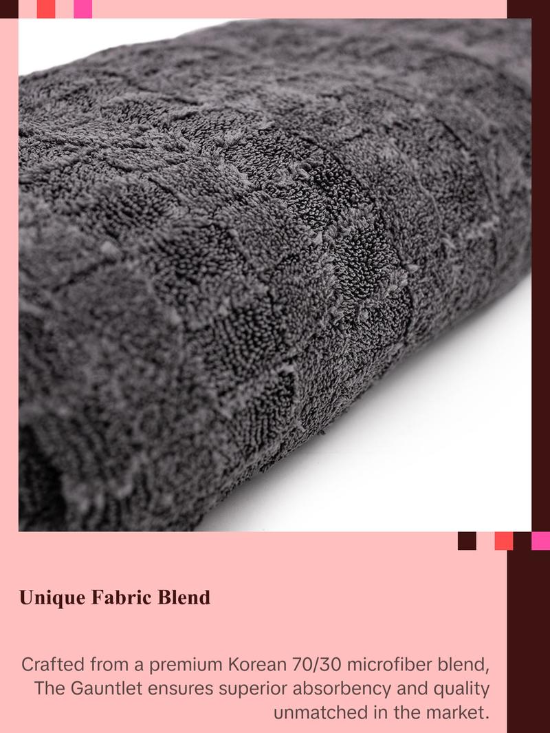 The Rag Company - Gauntlet Car Drying Towel - 70/30 Korean Microfiber, Dries Faster Without Scratching