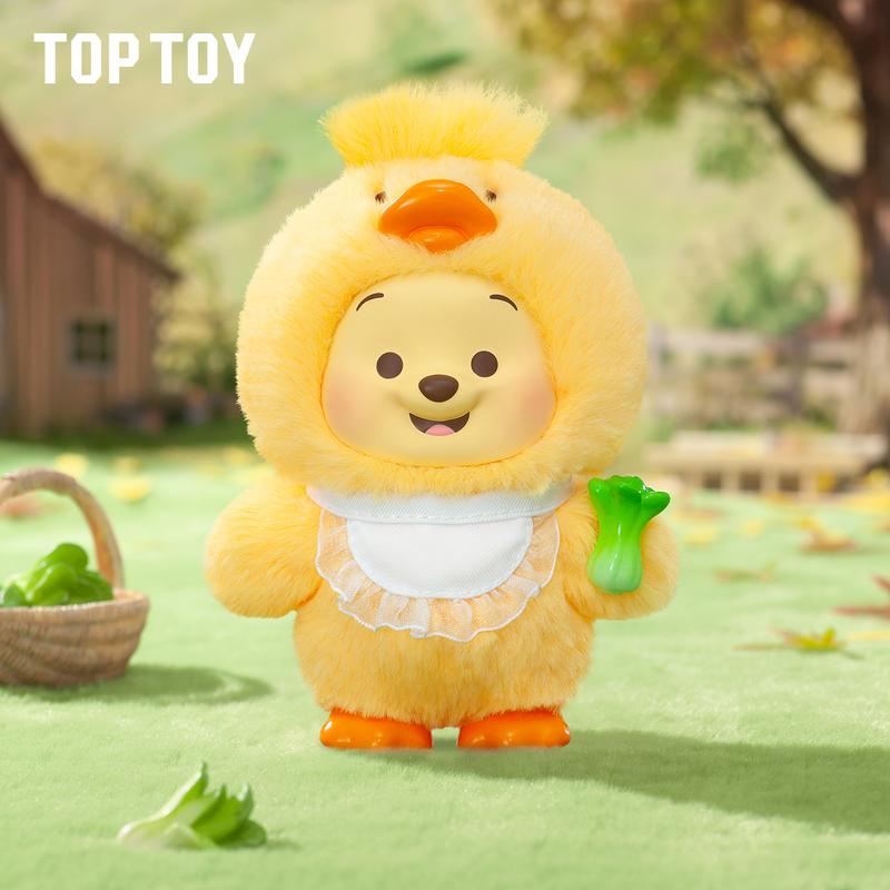 【TOPTOY】Disney Winnie the Pooh Happy Farm Series Vinyl Plush Blind Box, Cute Figures, Desktop Ornament, Collectible Toys, Birthday & Holiday Gift
