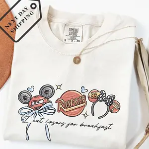Comfort Color/Gildan Cartoon Car 95 Coquette Bow Flash Cars Shirt Cartoon Characters Magic Kingdom Trip Shirt