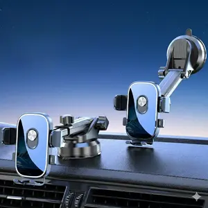 Adjustable 360 Degree Rotation Car Phone Holder Mount with Strong Suction Cup, Universal Hands Free Fit for iPhone & Android for Dashboard and Windshield