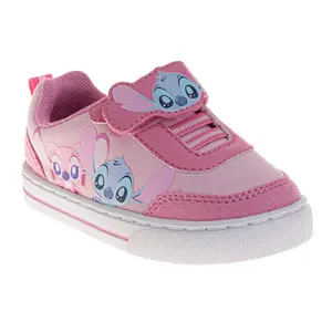 Stitch Design Sneakers Girls  Adorable Cute Alien Casual Style Easy On/Off Durable Tread (Toddler / Big Kid)