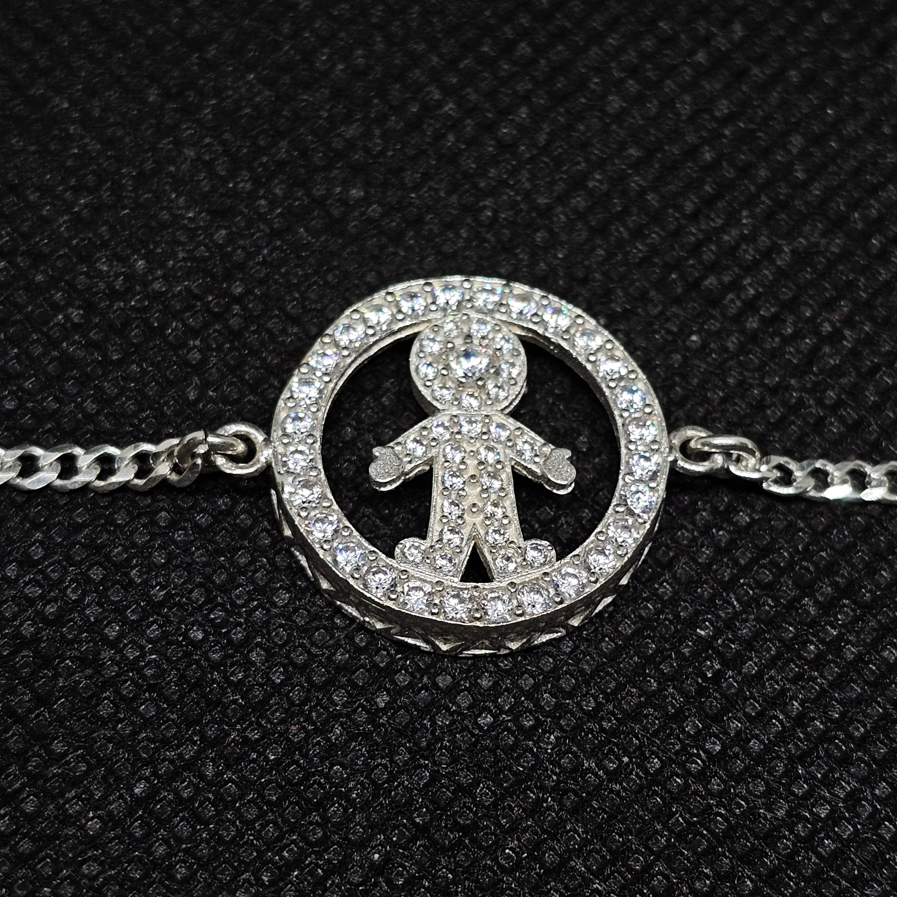 Silver Halo Circle Bracelet with Inner Child