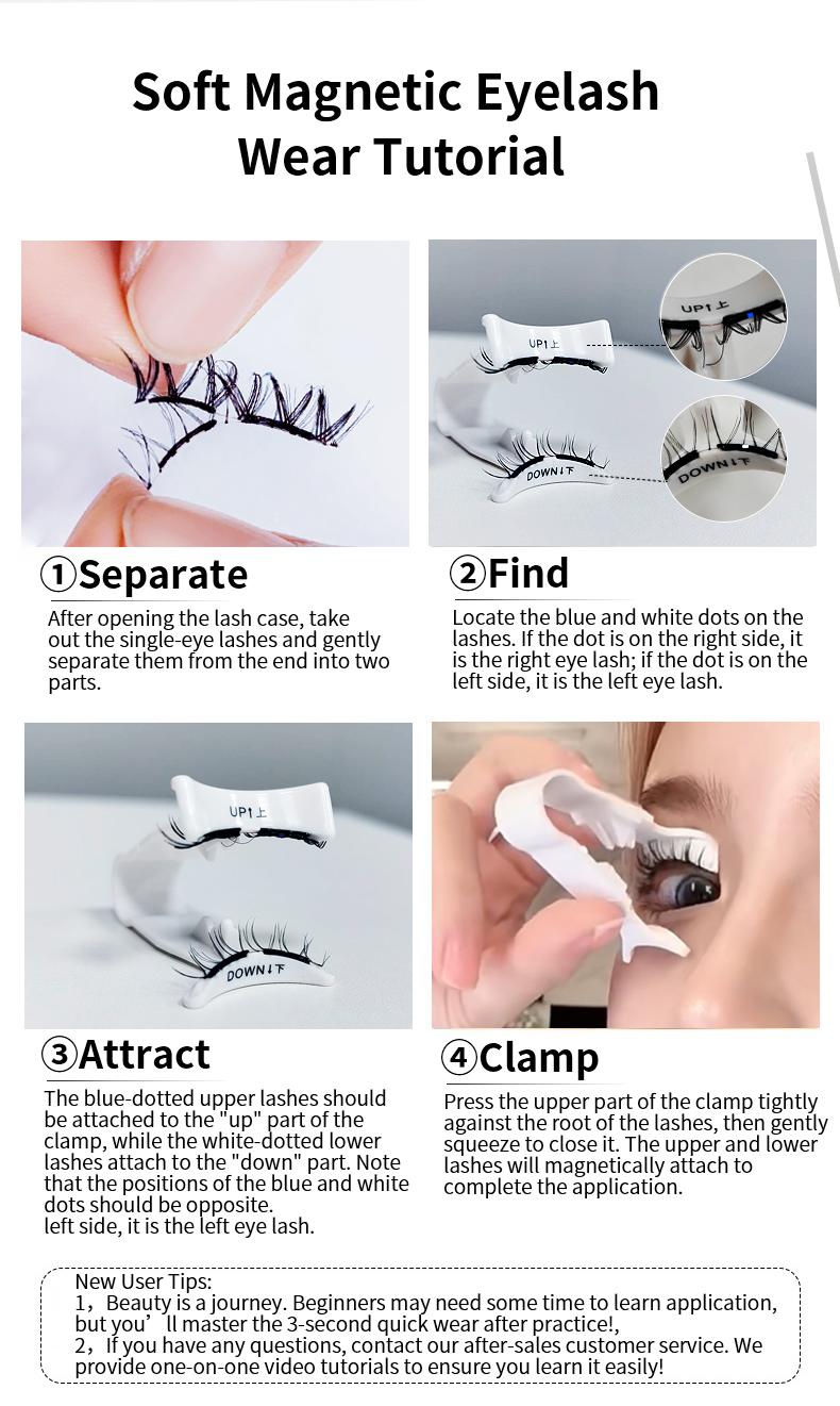 Mosty Soft Magnetic Eyelashes All-in-One Box – Reusable, Glue-Free, Waterproof, Lightweight, Natural Look, Long-Lasting False Lashes | Valentine's Day