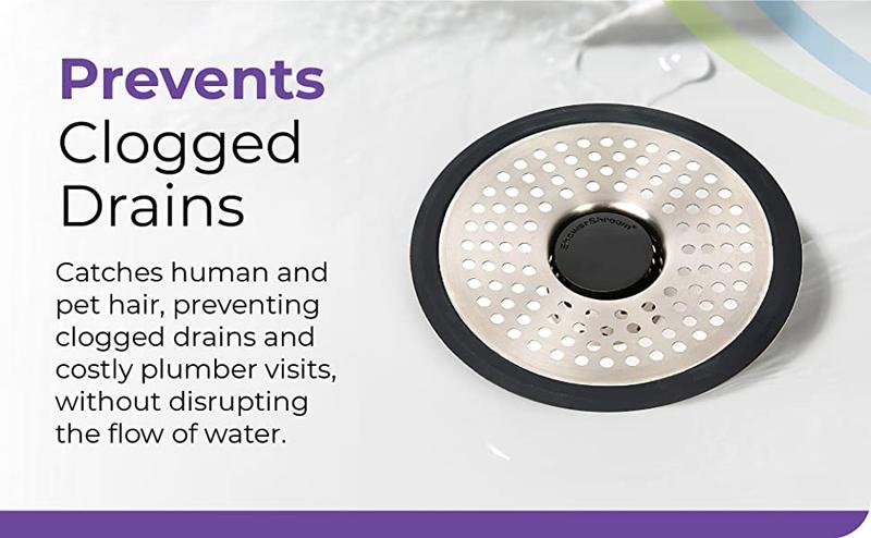 ShowerShroom Ultra Revolutionary Shower Hair Catcher Drain Protector Bathtub Stainless Steel Wipe Cover
