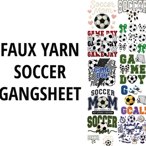 FAUX YARN SOCCER DTF GAGNSHEET FOR SHIRTMAKING