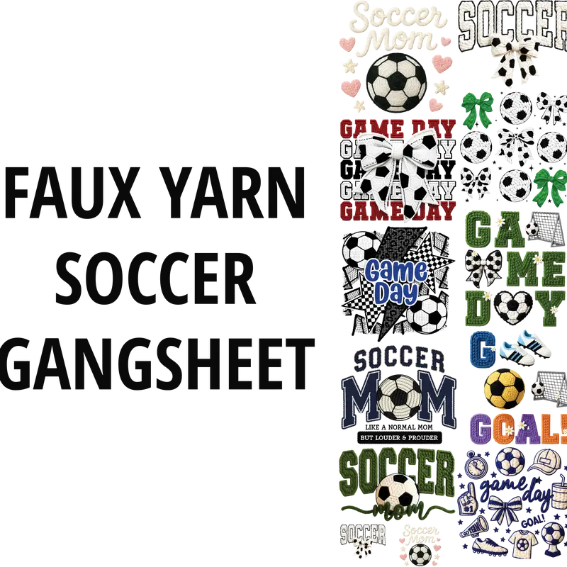 FAUX YARN SOCCER DTF GAGNSHEET FOR SHIRTMAKING
