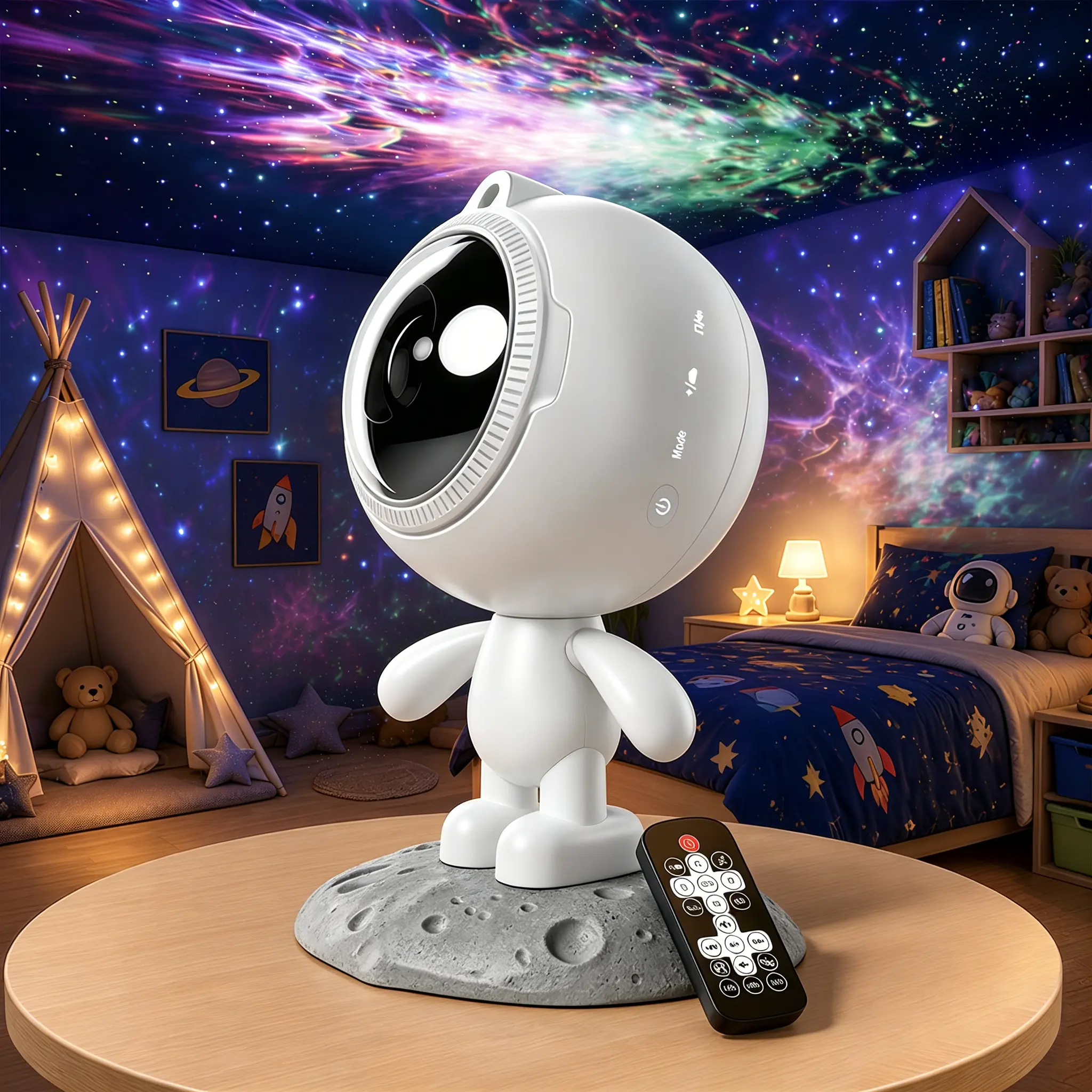 RGBW Dreamer Star Projector - 2-in-1 Cloud & Starry Ceiling Lamp with Laser, Music, Sound Activated Mode, Remote Control, USB Powered, Kids Rooms Decor for Chill Nights, Gift for Teens, Bedroom
