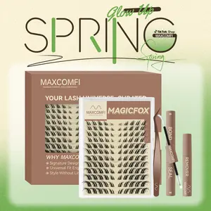 MagicFox Vibe but Better Long-Lasting Waterproof Super Soft Thin Band Bunny Style Anime Style for Flawless Voluminous Look Beginner-Friendly DIY Lashes for Natural Daily Venus Velure Style