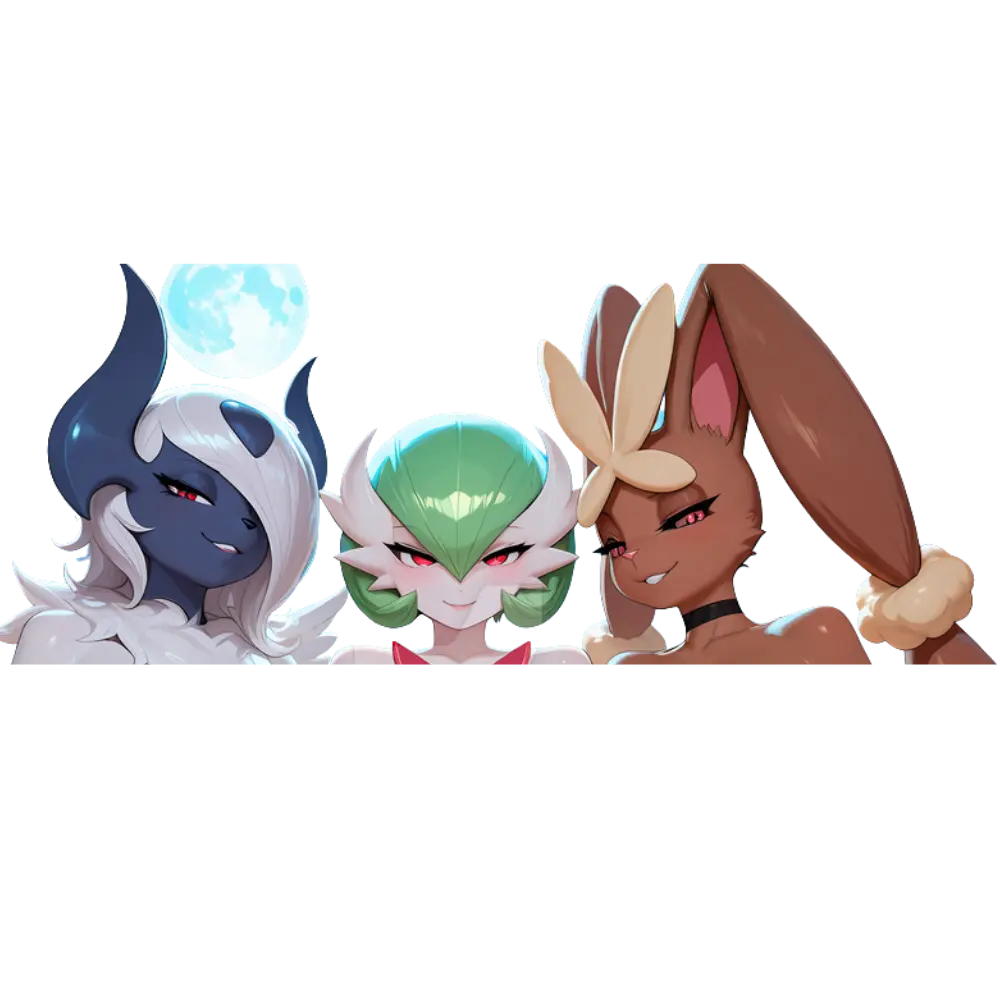 Legendary Fantasy Trio Vinyl Sticker, Elegant Mystic Creature Art Decal, Magical Evolution Inspired Design, Glossy Finish, Laptop Car Water Bottle Decor
