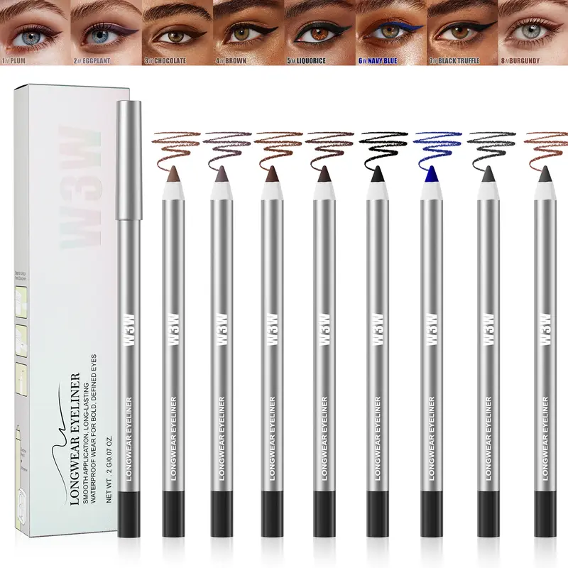 Deep Black Waterproof Eyeliner Pencil - 4g, Flawless Longwear, Smudge-Proof, Unscented, Cruelty-Free, BHT-Free, Transfer-Proof Cosmetic, Precise/Smokey Eye Looks, Waterline Use, Adults' Lipliner Alternative, 24-Month Durability