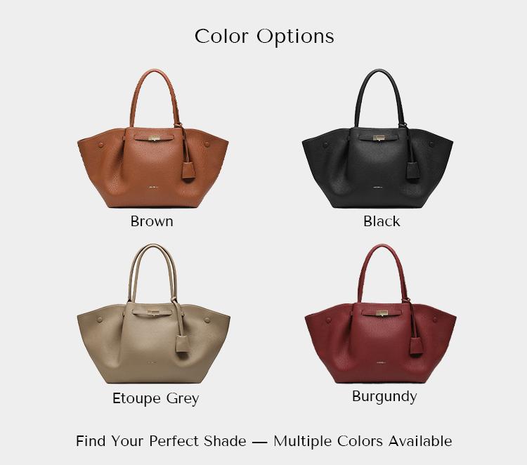 NEWBELLA Marella Top Handle Tote Bags - Elegant PU Leather Tote with Detachable Charm & Magnetic Closure System for Everyday Use 23.6" x 12.6" x 5.5" x 11" SpringStatements